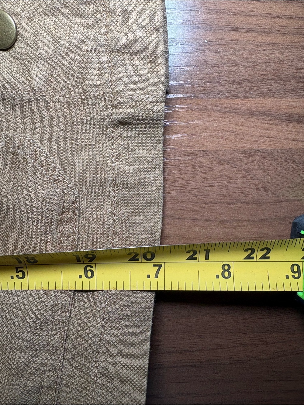 Nicole Miller Distressed Utility Jacket Tan Cotton Blend Snap Front Safari - Picture 10 of 10